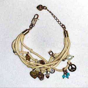 Juicy Couture Corded Multi Strand Charm Bracelet